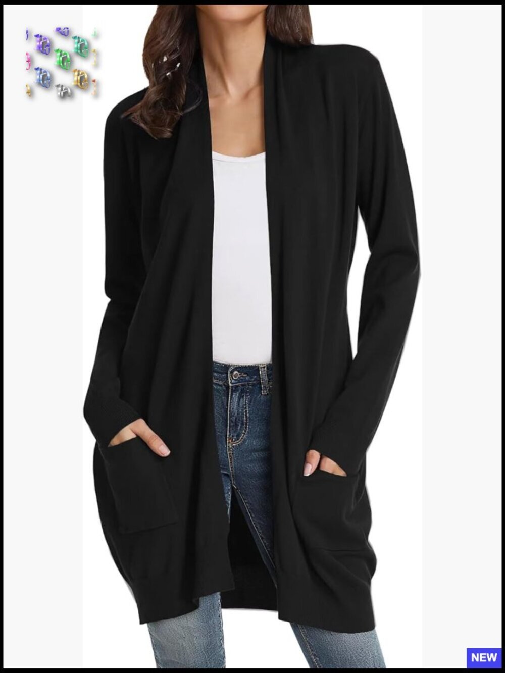 Long Cardigan Sweater Open Front Classic Knitted Lightweight Oversized Chic